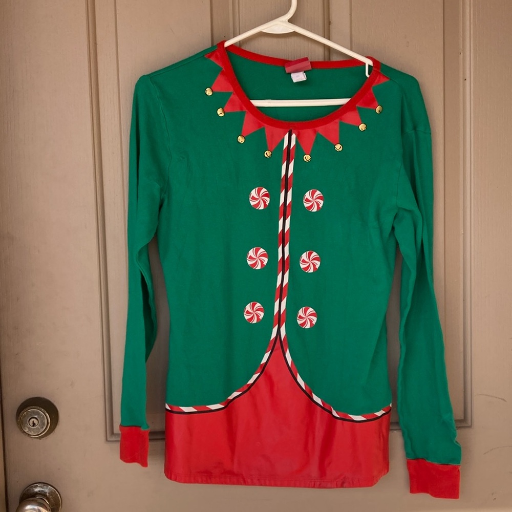 Women’s extra large elf shirt, ugly Christmas sweater worn once